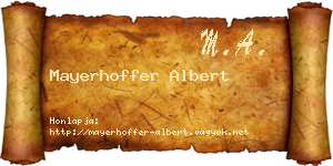 Mayerhoffer Albert névjegykártya