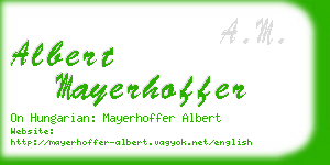 albert mayerhoffer business card